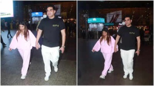 Arbaaz Khan and Sshura Khan return from Dubai vacation, walk hand-in-hand at Mumbai airport