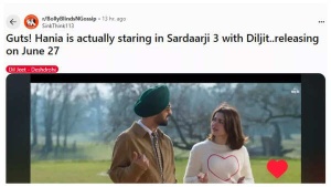 Netizens slam Diljit Dosanjh for working with Hania Aamir in Sardaar Ji 3: “You can’t expect anything better from him..”
