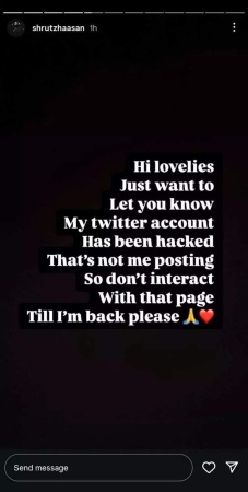Shruti Haasan warns fans after her X account gets hacked: 'Don't interact with that page till I'm back'