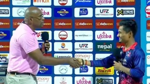 WATCH: Cricket Legend Ian Bishop's Heartfelt Words Boost Nepal Captain After Historic Win Over West Indies