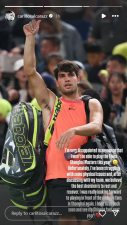 Carlos Alcaraz Withdraws from Shanghai Masters Citing Physical Strain After Japan Open Triumph