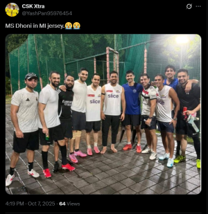 MS Dhoni Sparks Frenzy: Viral Photo in Mumbai Indians Jersey Stuns CSK Fans