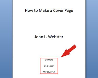 How to Make a Cover Page