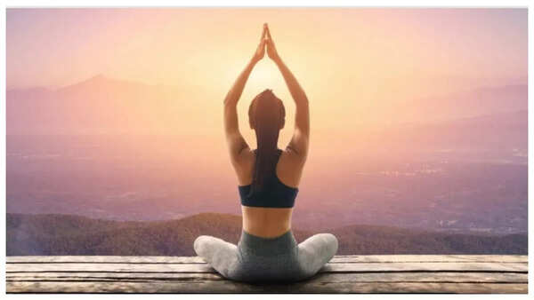 Person practicing deep breathing
