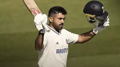 Karun Nair, poised for a potential comeback, pictured during a previous match.