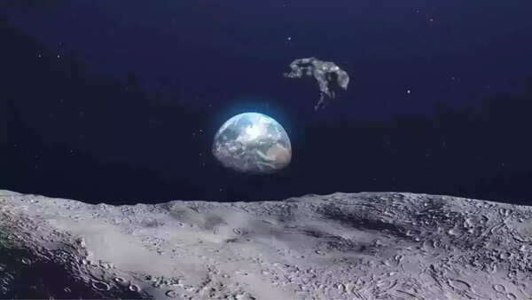 Visualization of asteroid possibly crashing into the moon.