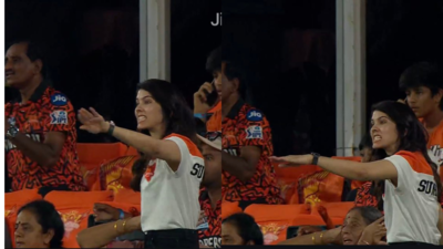 Kavya Maran watching intensely during an IPL match