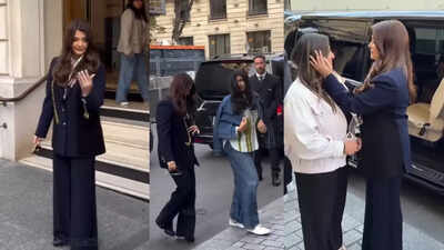 Aishwarya Rai Bachchan, Aaradhya in Paris for fashion week; actress hugs and consoles an emotional fan; netizens call her 'queen' - VIDEO