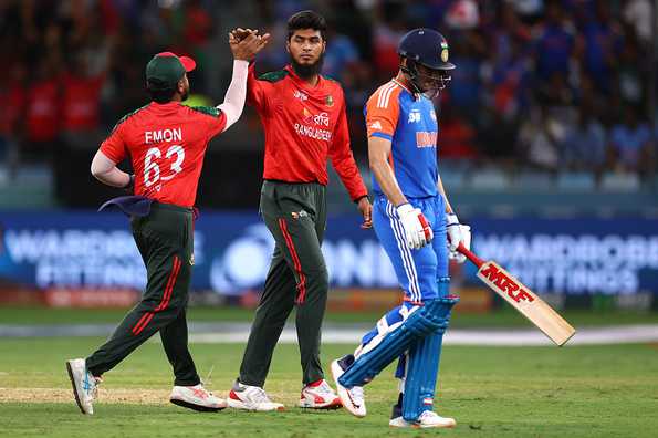 Rishad Hossain is working on his angles at the crease.